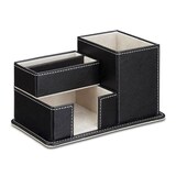 Artikelbild 1 für relaxdays Schreibtisch-Organizer schwarz Lederimitat 4 Fächer 18,0 x 12,0 x 10,0 cm, Artikelnummer 516611
