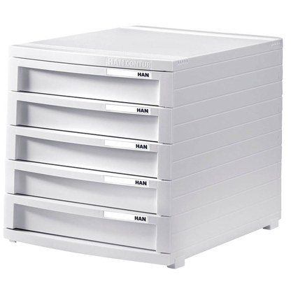 Artikelbild 5 für HAN Schubladenbox Contur weiß 1505-12D, DIN B4 mit 5 Schubladen, 1 St., Artikelnummer 661704
