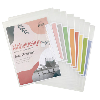 Artikelbild für FolderSys Dokumententaschen Index DIN A4 transparent genarbt 0,20 mm, 10 St., Artikelnummer 450027