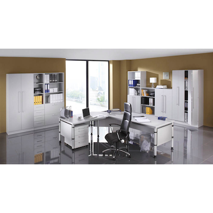 Artikelbild 6 für HAMMERBACHER Aktenschrank Orbis, V7100/5/5/RE lichtgrau 4 Fachböden 80,0 x 42,0 x 200,4 cm, Artikelnummer 470369