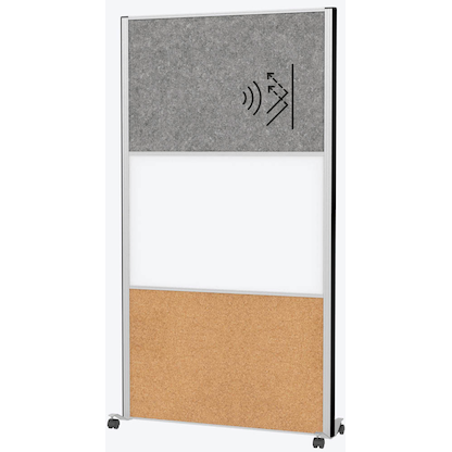 Artikelbild 2 für MAUL Akustik-Trennwand MAULconnecto 9651195, braun, dunkelgrau, weiß 100,0 x 182,0 cm mit Rollen, 1 St., Artikelnummer 156788