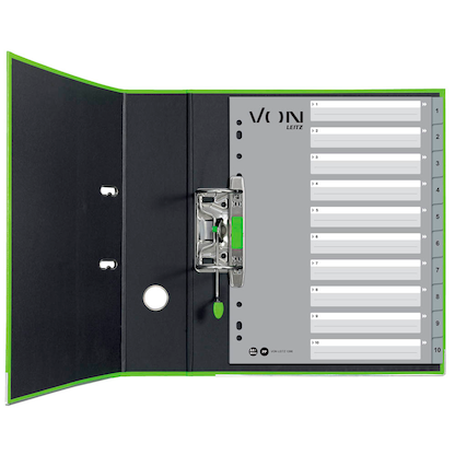 Artikelbild 2 für VON LEITZ Register DIN A4 Überbreite 1-10 grau-weiß 10-teilig, 1 Satz, Artikelnummer 635799