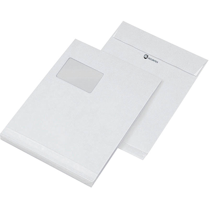 Artikelbild für MAILmedia Faltentaschen Securitex DIN C4 mit Fenster weiß mit 5,0 cm Falte, 25 St., Artikelnummer 351722