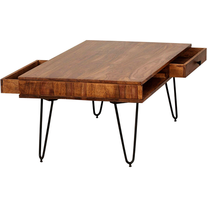 Artikelbild 2 für WOHNLING Couchtisch rechteckig Massivholz sheesham 110,0 x 60,0 x 40,0 cm, 1 St., Artikelnummer 905032