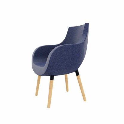 Artikelbild 2 für fm Besuchersessel Pirum dunkelblau buche, gebeizt Stoff 71,0 x 72,0 x 87,0 cm, 1 St., Artikelnummer 448157