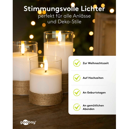 Artikelbild 2 für goobay LED-Kerzen weiß, braun, 3 St., Artikelnummer 725497