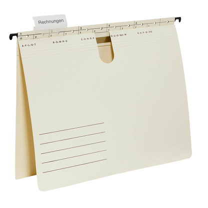 Artikelbild für Hängehefter Karton chamois DIN A4 1x kaufmännische Heftung, 50 St., Artikelnummer 182378