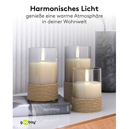 Artikelbild 3 für goobay LED-Kerzen weiß, braun, 3 St., Artikelnummer 725497