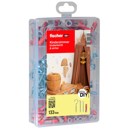 Artikelbild für fischer easyDIY Box Kinderzimmer 541507 Dübel- und Schrauben-Sortiment, 133-teilig, Artikelnummer 480139