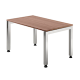 Artikelbild 1 für HAMMERBACHER JS12 höhenverstellbarer Schreibtisch nussbaum rechteckig, 4-Fuß-Gestell silber 120,0 x 80,0 cm, Artikelnummer 864254