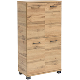Artikelbild 1 für MÖBELPARTNER Badschrank Nora 144971 eiche landhaus 59,8 x 32,6 x 116,9 cm, Artikelnummer 673303