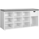 Artikelbild 1 für VASAGLE Schuhbank LHS024W01V1 weiß, grau Holz 104,0 cm, Artikelnummer 438897