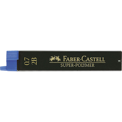 Artikelbild für FABER-CASTELL SUPER-POLYMER Feinminen-Bleistiftminen schwarz 2B 0,7 mm, 12 St., Artikelnummer 193153