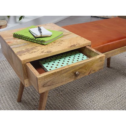 Artikelbild 3 für WOHNLING Sitzbank WL5.322 braun Leder 100,0 cm, Artikelnummer 545234