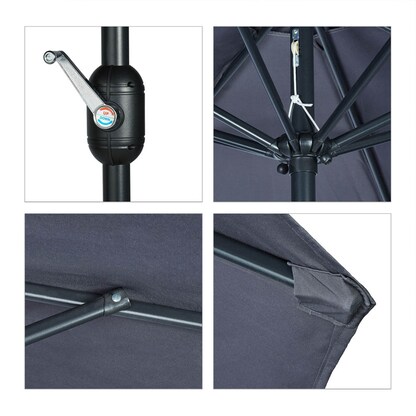 Artikelbild 6 für relaxdays Sonnenschirm rund, anthrazit neigbar Ø 300,0 cm, 1 St., Artikelnummer 768982