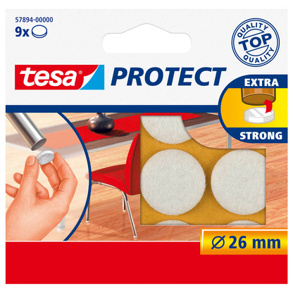 Artikelbild für tesa Protect® Filzgleiter Kunststoff Ø 2,6 cm, 9 St., Artikelnummer 382818