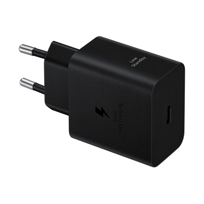 Artikelbild für SAMSUNG Ladekabel mit Adapter schwarz, Kabellänge: 1,8 m, 45 Watt, Artikelnummer 400859
