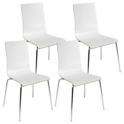 Artikelbild für Nowy Styl Schalenstühle Cafe VII weiß Holz, 4 St., Artikelnummer 473823