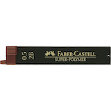 Artikelbild 1 für FABER-CASTELL SUPER-POLYMER Feinminen-Bleistiftminen schwarz 2B 0,5 mm, 12 St., Artikelnummer 193142