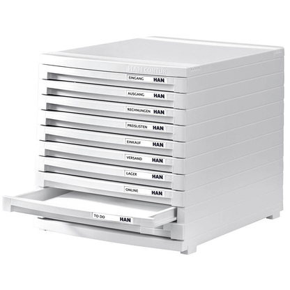Artikelbild 2 für HAN Schubladenbox Contur weiß 1510-12D, DIN B4 mit 10 Schubladen, 1 St., Artikelnummer 661717