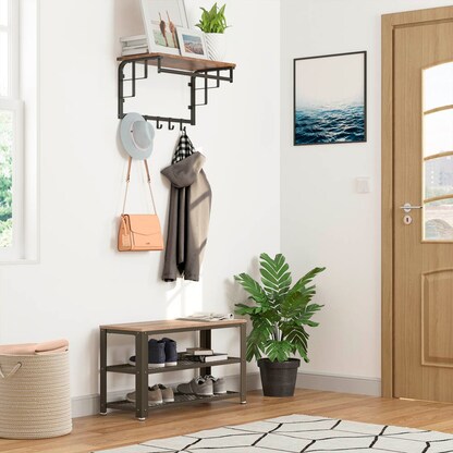 Artikelbild 4 für VASAGLE Schuhbank LBS73MB grau, schwarz Holz 73,0 cm, Artikelnummer 439337