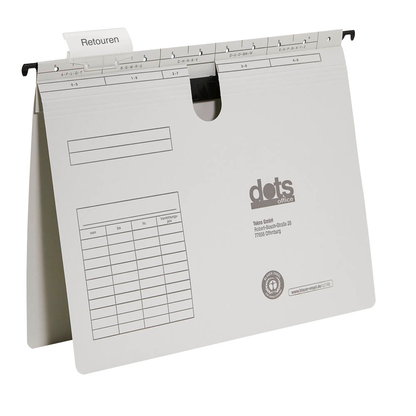 Artikelbild für dots Hängehefter Karton lichtgrau DIN A4 1x kaufmännische BZ-Heftung, 5 St., Artikelnummer 538587