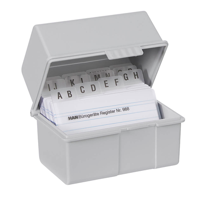 Artikelbild für HAN A8 Karteikasten DIN A8 für 200 Karteikarten lichtgrau mit Deckel, Artikelnummer 244778