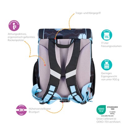 Artikelbild 7 für herlitz Schulranzen-Set Loop Plus Cyber Soccer Kunstfaser grün, Artikelnummer 556379