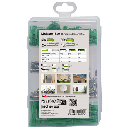 Artikelbild 5 für fischer Meister-Box Rund ums Haus rostfrei 531227 Dübel- und Schrauben-Sortiment, 120-teilig, Artikelnummer 479594