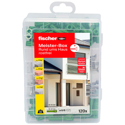 Artikelbild 6 für fischer Meister-Box Rund ums Haus rostfrei 531227 Dübel- und Schrauben-Sortiment, 120-teilig, Artikelnummer 479594