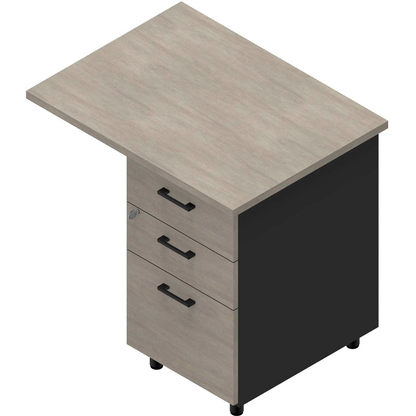 Artikelbild für Quadrifoglio Standcontainer dunkelgrau, beton 3 Auszüge Kunststoff-Stangengriff dunkelgrau 80,0 x 60,0 x 75,0 cm, Artikelnummer 593208