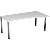 Artikelbild 1 für geramöbel Flex höhenverstellbarer Schreibtisch lichtgrau, anthrazit Trapezform, 4-Fuß-Gestell grau 180,0 x 80,0/100,0 cm, Artikelnummer 879712