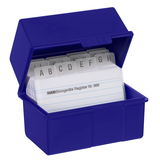 Artikelbild 1 für HAN A8 Karteikasten DIN A8 für 200 Karteikarten blau mit Deckel, Artikelnummer 244792