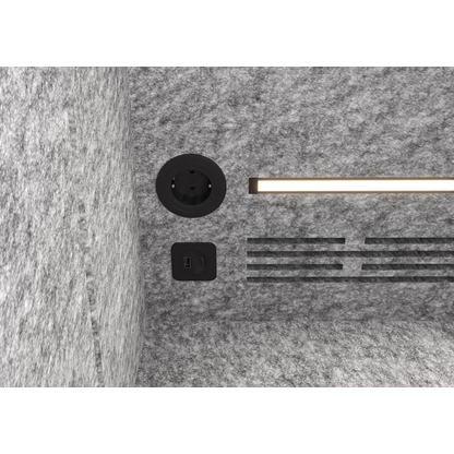 Artikelbild 12 für HAMMERBACHER SilentSpace Telefonbox grau 1 Fachboden mit Beleuchtung, Artikelnummer 576609