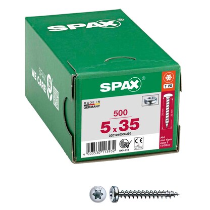 Artikelbild für SPAX® Universalschrauben T20 Halbrundkopf WIROX 0201010500355 5 mm x 35 mm, 500 St., Artikelnummer 395899