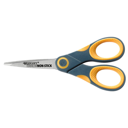 Artikelbild für WESTCOTT Schere TITANIUM NON STICK grau-gelb 12,7 cm, Artikelnummer 408409