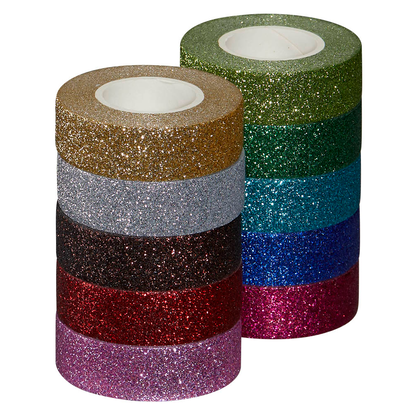 Artikelbild 2 für folia Glitter Tape Deko-Klebeband glänzend 15,0 mm x 5,0 m 10 Rollen, Artikelnummer 820542
