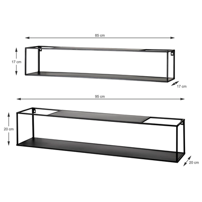 Artikelbild 2 für HAKU Möbel Wandregale-Set schwarz 85,0/95,0 x 17,0/20,0 x 17,0/20,0 cm, 2 St., Artikelnummer 462673