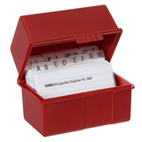 Artikelbild 1 für HAN A8 Karteikasten DIN A8 für 200 Karteikarten rot mit Deckel, Artikelnummer 244804