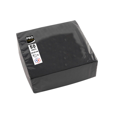 Artikelbild für PROnappe Servietten schwarz 2-lagig 20,0 x 20,0 cm, 50 St., Artikelnummer 361339