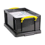 Artikelbild 1 für Really Useful Box Aufbewahrungsbox 9,0 l schwarz, gelb 39,5 x 25,5 x 15,5 cm, 1 St., Artikelnummer 808958
