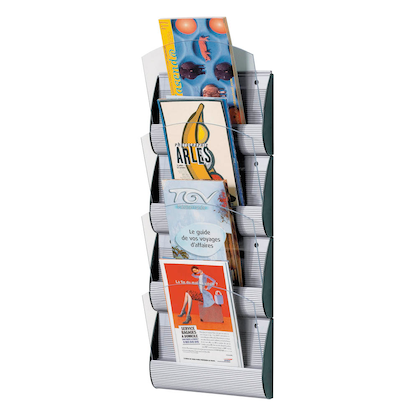 Artikelbild 3 für PAPERFLOW Wandprospekthalter Integral alu DIN A5, DIN A6 4/8 Fächern 23,2 x 9,0 x 69,0 cm, 3 St., Artikelnummer 239364