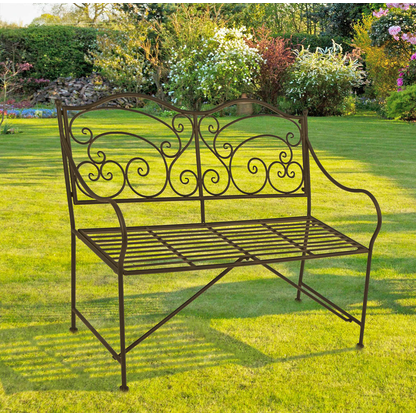 Artikelbild 2 für Garden Pleasure Gartenbank VESUV 950394 braun Metall 111,0 cm, Artikelnummer 380541