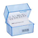 Artikelbild 1 für HAN A8 Karteikasten DIN A8 für 300 Karteikarten blau-transparent mit Deckel, Artikelnummer 458091