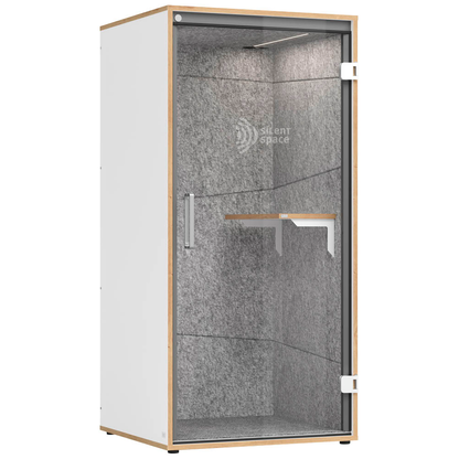 Artikelbild 2 für HAMMERBACHER SilentSpace Telefonbox grau 1 Fachboden mit Beleuchtung, Artikelnummer 576609