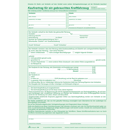 Artikelbild 2 für RNK-Verlag 586/10 Kfz-Kaufverträge, 10 St., Artikelnummer 622439