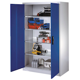 Artikelbild 1 für CP Stahlschrank 8932-00 S10599 lichtgrau, enzianblau 4 Fachböden 120,0 x 60,0 x 195,0 cm, aufgebaut, 1 St., Artikelnummer 416646