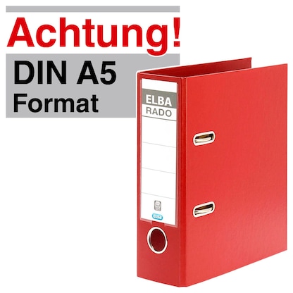 Artikelbild für ELBA A5 Hochformat Ordner rot Kunststoff 7,5 cm DIN A5 hoch, 1 St., Artikelnummer 116640