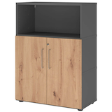 Artikelbild 1 für HAMMERBACHER Regalschrank FlexWall, VFW38T2KG/G/R/BS grafit, asteiche 80,0 x 40,0 x 109,8 cm, 1 St., Artikelnummer 950143