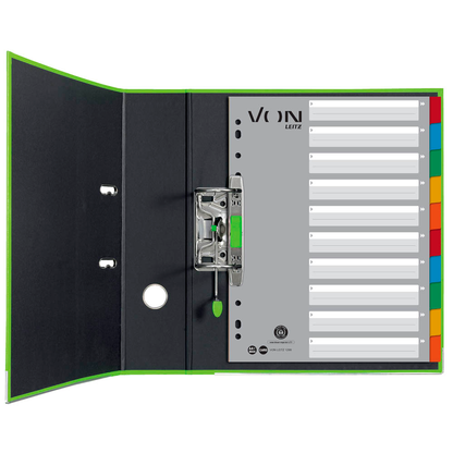 Artikelbild 2 für VON LEITZ Register DIN A4 Vollformat blanko grau-weiß 10-teilig, 1 Satz, Artikelnummer 635879